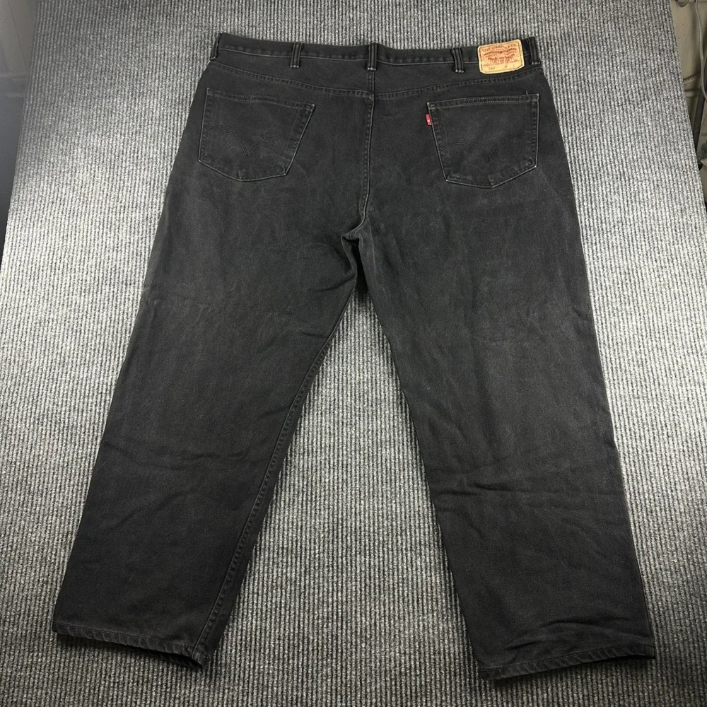 Levis 550 Relaxed Fit Jeans Mens 48x28 Black Denim Tapered Leg 100% Cotton 2856
